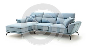 A modern grey sectional sofa with reclining function