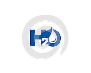 Modern H2o or H20 Letter Water Bubble Logo Design