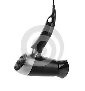 Modern hair dryer isolated. Professional hairdresser tool