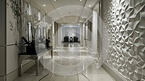 Modern Hallway Wall With Decor Ideas. Luxury And Modern Hallway Home Concept