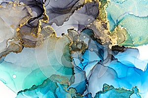 Modern hand painted artwork of abstract transparent alcohol ink background. Art for design