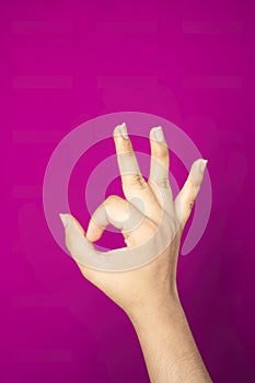 Modern Hand Pose Concept for Digital Advertisements photo