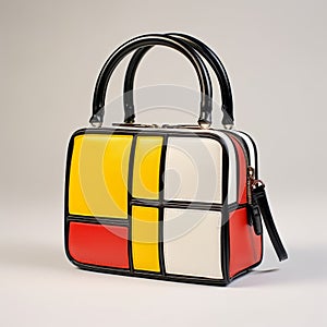 Modern Handbag With Pop Art Design In Red, Yellow, And White