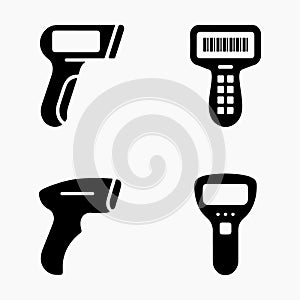 Modern handheld barcode scanner black symbol