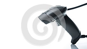 Modern Handheld Barcode Scanner on White Background