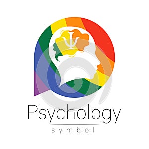 Modern head logo Sign of Psychology. Human in a circle. Creative style. Icon in vector. Design Brand logotype company