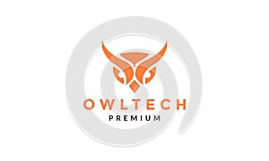 Modern head shape owl logo vector icon illustration design