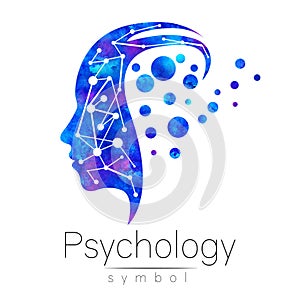 Modern head sign logo of Psychology. Profile Human. Logotype. Creative style. Symbol in . Design concept. Brand company