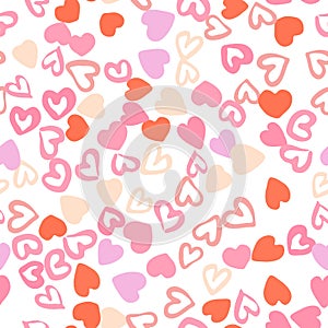 Modern hearts seamless pattern. 14 february wallpaper. Valentines Day backdrop