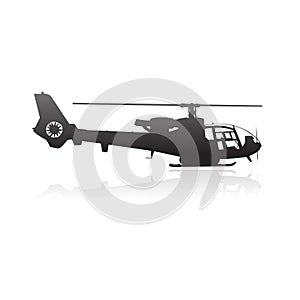 Modern helicopter silhouette