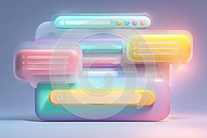 Modern Help Center Interface with Chat Bubbles and Search Bar for Tech Support