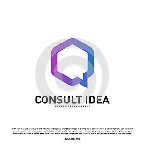 Modern Hexagon Business Consulting Agency logo design template. Simple Digital Consult logo concept