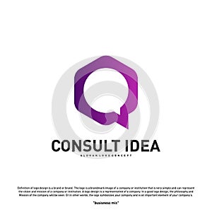 Modern Hexagon Business Consulting Agency logo design template. Simple Digital Consult logo concept