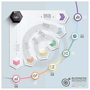 Modern Hexagon Round Rotate Step Business Infographic Diagram photo