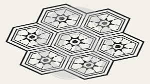 Modern Hexagonal Geometric Pattern, Modular and Interlocking Design, vector design Generative AI