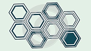Modern Hexagonal Pattern, Blue and Green Geometric Background, vector design Generative AI