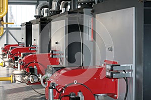 Modern hi-tech gas boiler-house