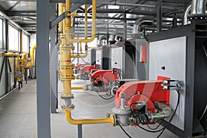 Modern hi-tech gas boiler-house