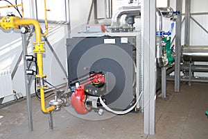 Modern hi-tech gas boiler-house