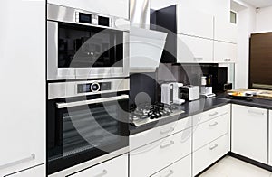 Modern hi-tek kitchen, clean interior design
