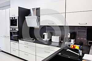 Modern hi-tek kitchen, clean interior design