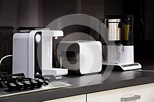 Modern hi-tek kitchen, clean interior design