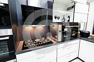 Modern hi-tek kitchen, clean interior design