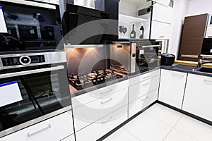 Modern hi-tek kitchen, clean interior design