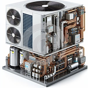 Modern High efficiency Heat Pump System A sophisticated HVC sys