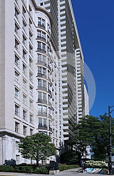 Modern high rise apartment buildings photo