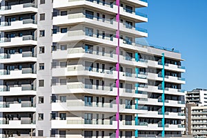 Modern high rise apartment buildings