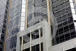 Modern High Rise Building, Reflections in Glass Facade