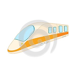 Modern high speed passenger commuter train icon