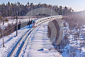 Modern high-speed train.