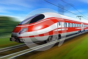 Modern high speed train