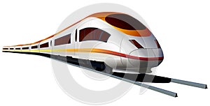 Modern high speed train . photo