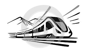 Modern high speed train emblem