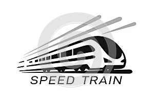 Modern high speed train emblem