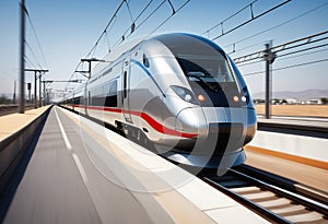 Modern high speed train. Generative AI