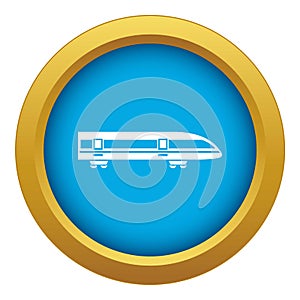 Modern high speed train icon blue vector isolated