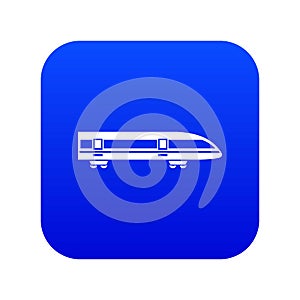 Modern high speed train icon digital blue