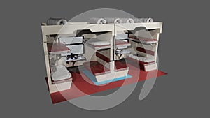 Modern high speed train interior 3d render