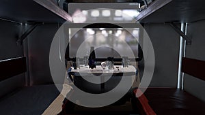 Modern high speed train interior 3d render