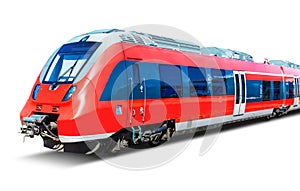 Modern high speed train isolated on white