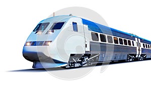 Modern high speed train isolated on white photo