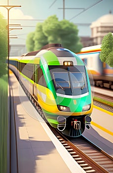 Modern high speed train at platform