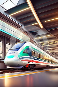 Modern high speed train at platform