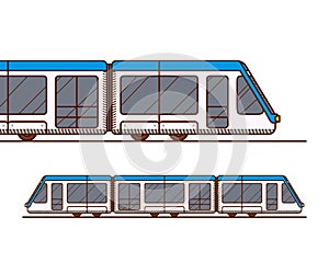 Modern high speed train. Subway or metro