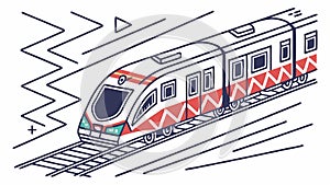 Modern high,speed train vector illustration with abstract elements design Generative AI