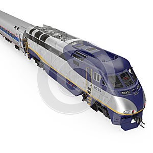 Modern high-speed train on white. 3D illustration
